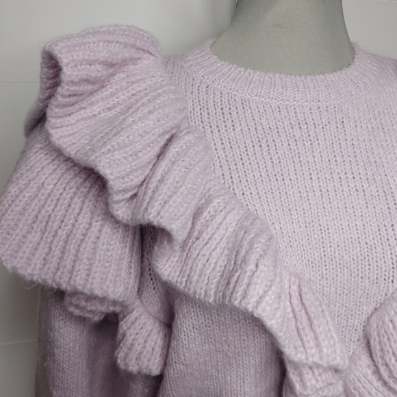 ZARA blogger fave ruffle sweater size M - Picture 7 of 14